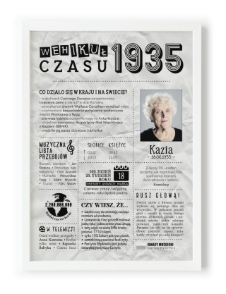 PREZENT na 90 URODZINY dziewięćdziesiątkę - PERSONALIZOWANY PLAKAT