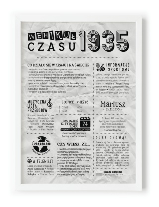 PREZENT na 90 URODZINY dziewięćdziesiątkę - PERSONALIZOWANY PLAKAT