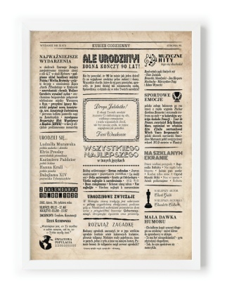 PREZENT na 90 URODZINY dziewięćdziesiątkę - PERSONALIZOWANY PLAKAT