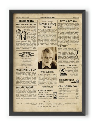 PREZENT na 90 URODZINY dziewięćdziesiątkę - PERSONALIZOWANY PLAKAT