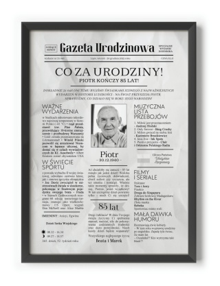 PREZENT na 85 URODZINY oryginalny - PERSONALIZOWANY PLAKAT