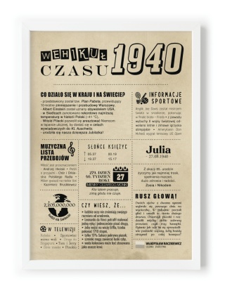 PREZENT na 85 URODZINY oryginalny - PERSONALIZOWANY PLAKAT