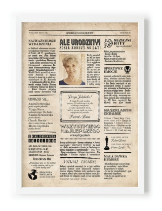 PREZENT na 85 URODZINY oryginalny - PERSONALIZOWANY PLAKAT