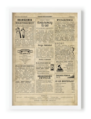 PREZENT na 85 URODZINY oryginalny - PERSONALIZOWANY PLAKAT