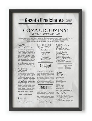 PREZENT na 80 URODZINY na osiemdziesiątkę PERSONALIZOWANY PLAKAT