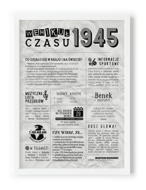 PREZENT na 80 URODZINY na osiemdziesiątkę PERSONALIZOWANY PLAKAT