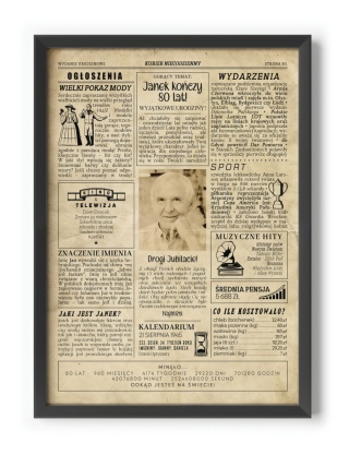 PREZENT na 80 URODZINY na osiemdziesiątkę PERSONALIZOWANY PLAKAT