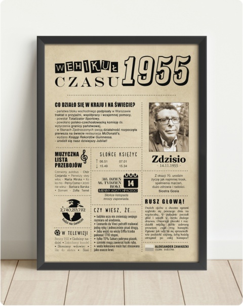 PREZENT na 70 URODZINY na siedemdziesiątkę PERSONALIZOWANY PLAKAT