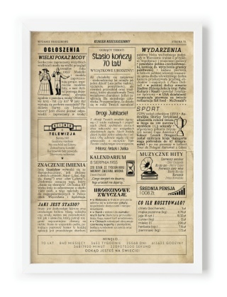 PREZENT na 70 URODZINY na siedemdziesiątkę PERSONALIZOWANY PLAKAT