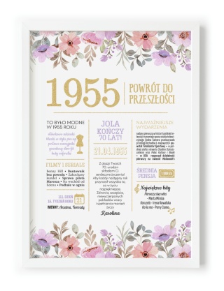 PREZENT na 70 URODZINY na siedemdziesiątkę PERSONALIZOWANY PLAKAT