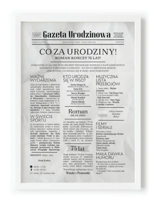 PREZENT na 75 URODZINY oryginalny PERSONALIZOWANY PLAKAT