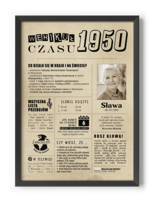 PREZENT na 75 URODZINY oryginalny PERSONALIZOWANY PLAKAT