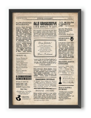 PREZENT na 75 URODZINY oryginalny PERSONALIZOWANY PLAKAT