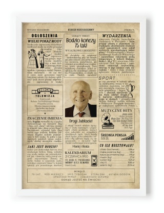 PREZENT na 75 URODZINY oryginalny PERSONALIZOWANY PLAKAT